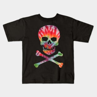 Skull Crossbones Floral Skeleton Kids T-Shirt